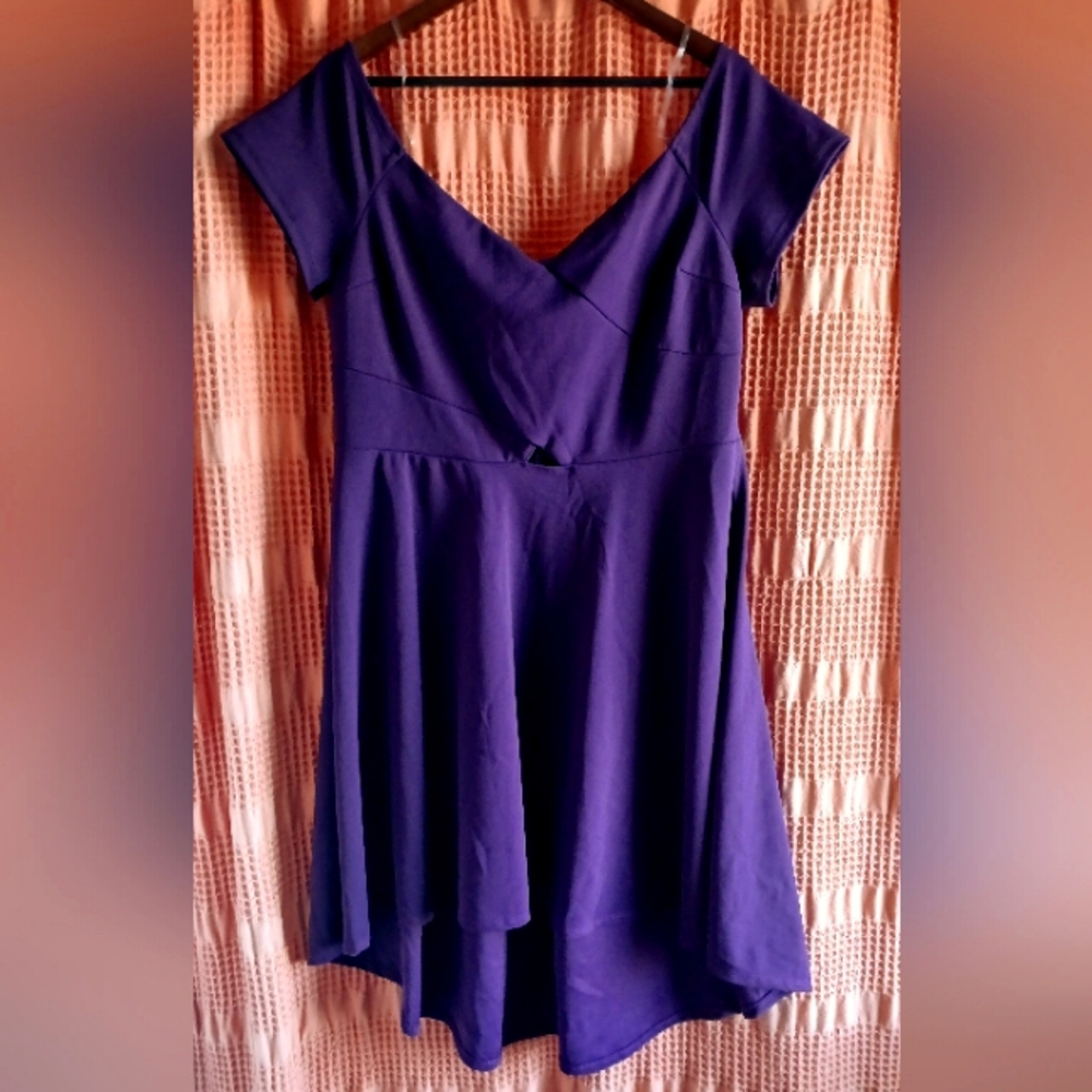 Charlotte Russe High Low Dress - 3X - Purple